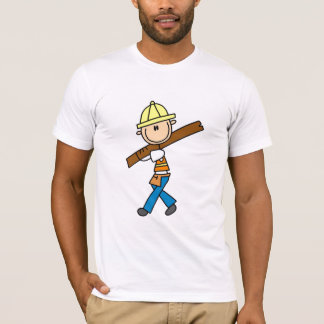 Bauarbeiter mit Bauholz T-Shirt