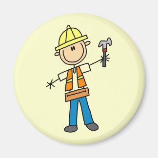Bauarbeiter mit Hammer Magnet