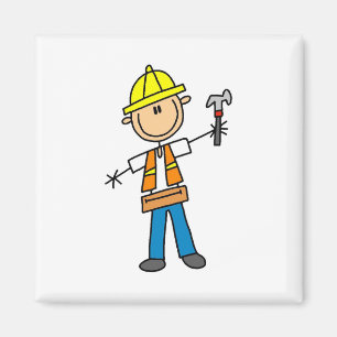 Bauarbeiter mit Hammer-Magneten Magnet