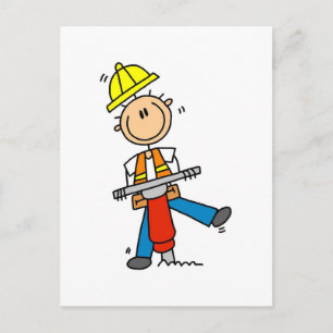 Bauarbeiter mit Jack Hammer Postkarte
