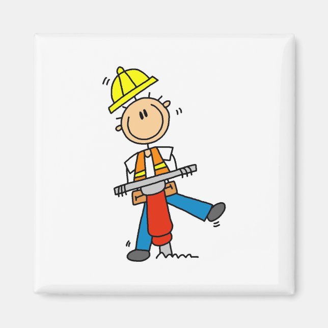 Bauarbeiter mit Presslufthammer Magnet (Vorne)