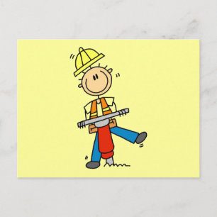 Bauarbeiter mit Presslufthammer Postkarte