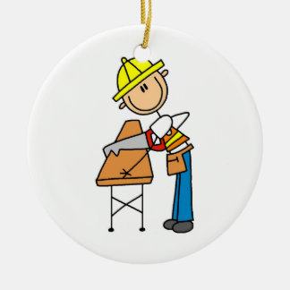 Bauarbeiter Sägeblättergeschenke Keramikornament