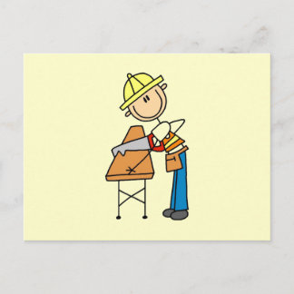 Bauarbeiter Sägeblättergeschenke Postkarte