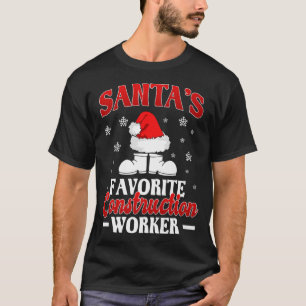 Bauarbeiter spendet Funny Christmas Santa La T-Shirt