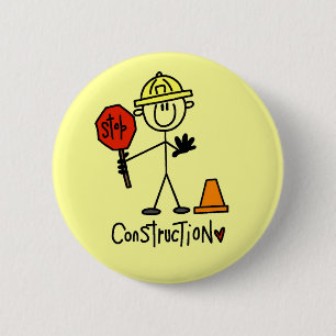 Bauarbeiter-Strichmännchen Button