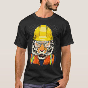 Bauarbeiter Tiger Laborer Wild Animal Tige T-Shirt