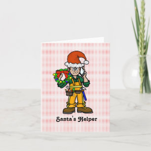 Bauarbeiter Weihnachtsmann Weihnachtskarte Karte