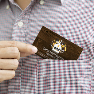 Bauarbeiter   Zuhause Reparaturwerkzeuge   Monogra Visitenkarte