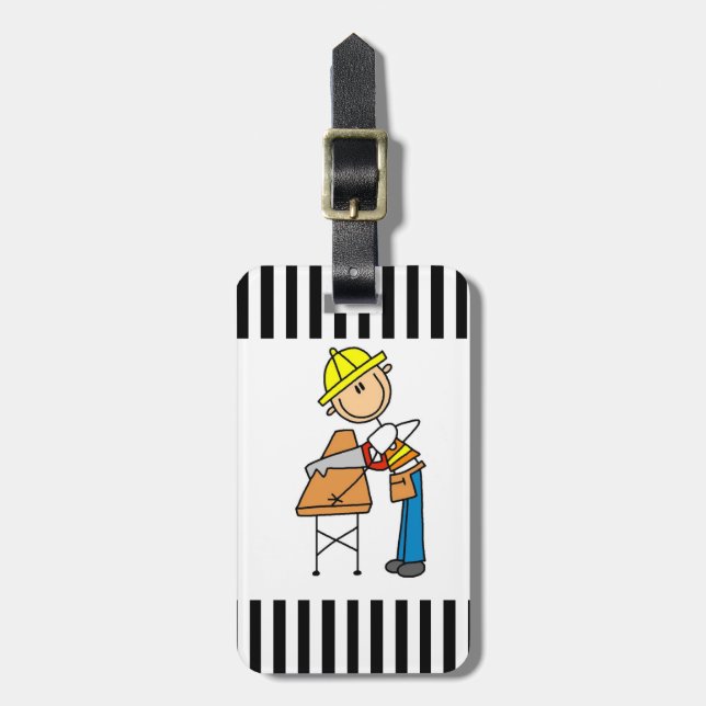 Bauarbeitersawing-Bauholz-Geschenke Gepäckanhänger (Vorderseite vertikal)