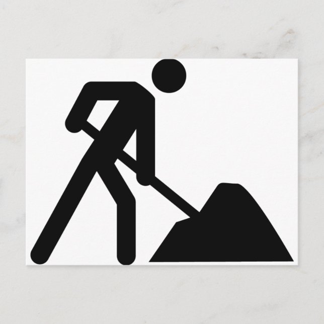 Bauarbeiterzeichen Postkarte (Vorderseite)
