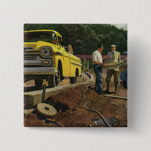 Bauauftragnehmer für Vintage Unternehmensarchitekt Button