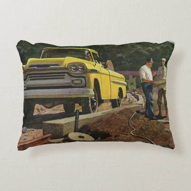 Bauauftragnehmer für Vintage Unternehmensarchitekt Dekokissen (Vorderseite)