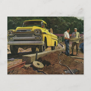 Bauauftragnehmer für Vintage Unternehmensarchitekt Postkarte