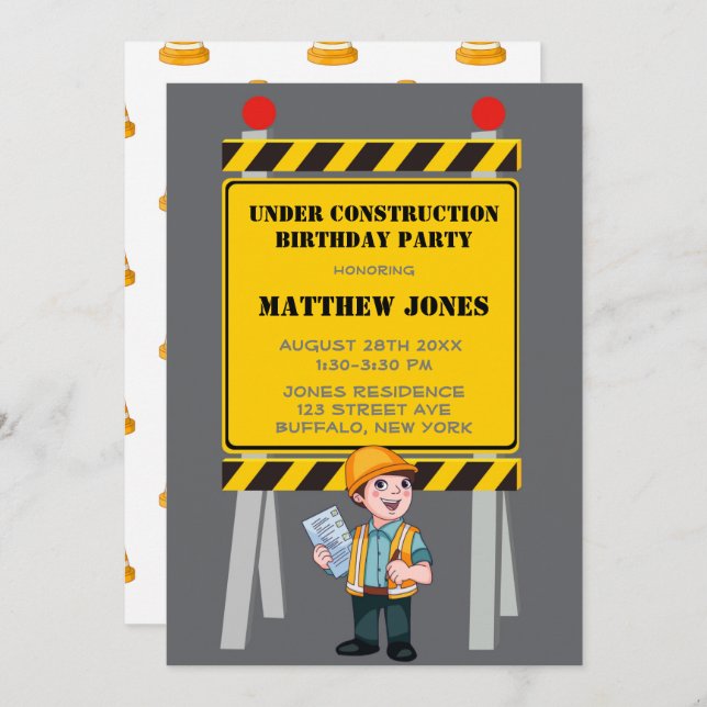Baubaumeisterin Geburtstagspartei (Vorne/Hinten)