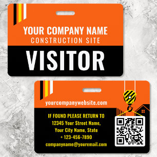 Baubesucherpass-ID Orange Custom Abzeichen Ausweis
