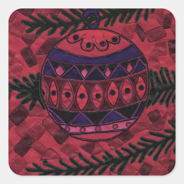 Bauble Quadratischer Aufkleber (Vorderseite)
