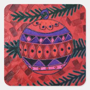 Bauble Quadratischer Aufkleber