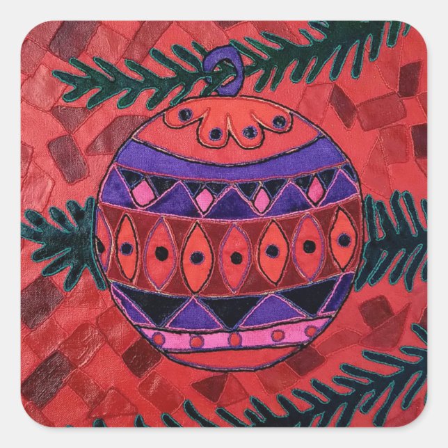 Bauble Quadratischer Aufkleber (Vorderseite)