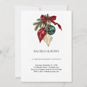 Baubles and Bows Weihnachtsbaumschmuck-Tausch Einladung