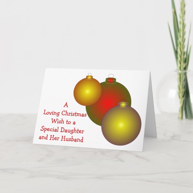 Baubles Tochter und Schwiegersohn Feiertagskarte (Vorderseite)