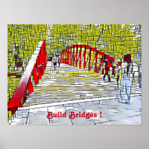 Baubrücken Abstrakt Art Modern Wall Poster