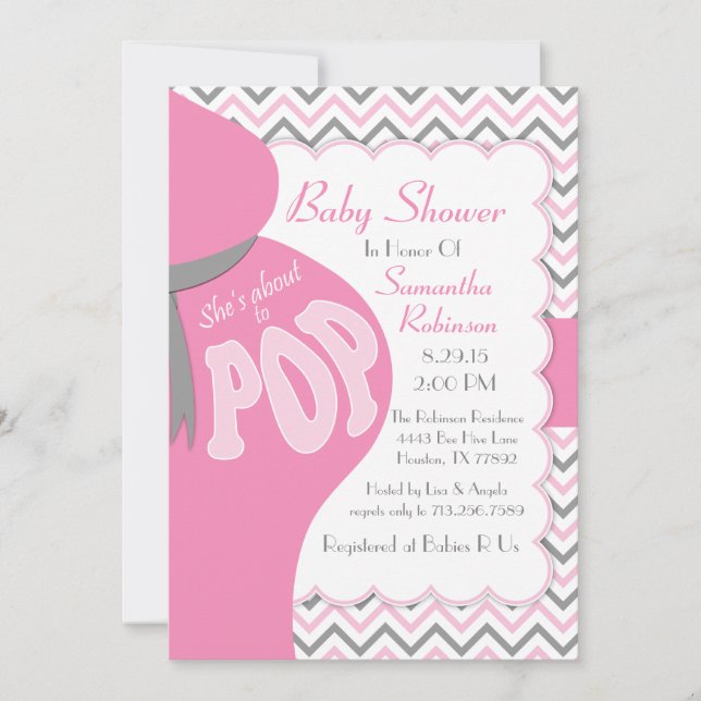 Bauch-Stoß ist sie ungefähr zur POP Einladung (Vorderseite)