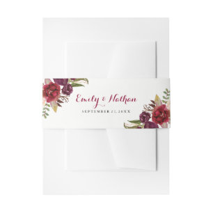 Bauchband der Red Floral Hochzeit im Herbst Einladungsbanderole