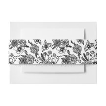 Bauchband mit schwarzer und weißer Wildblume