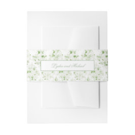 Bauchband "Sage Green and White Damask Einladung" Einladungsbanderole