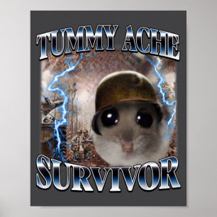 Bauchschmerz-Überlebender Hamster Meme Lustiger Sp Poster