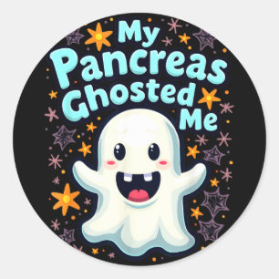 Bauchspeicheldrüse Ghosted Halloween Typ-1-Diabete Runder Aufkleber