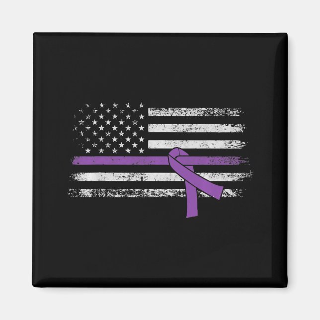 Bauchspeicheldrüsenkrebs - Amerikanische Flagge Magnet (Vorne)