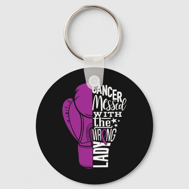 Bauchspeicheldrüsenkrebs-Bewusstsein Boxing Glove  Schlüsselanhänger (Vorderseite)