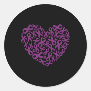 Bauchspeicheldrüsenkrebs Bewusstsein Lila Band 2 Runder Aufkleber