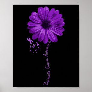 Bauchspeicheldrüsenkrebs Bewusstsein Lila Ribbon F Poster