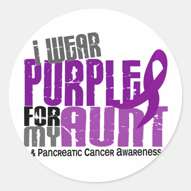 Bauchspeicheldrüsenkrebs, den ich für meine Tante  Runder Aufkleber (Vorderseite)