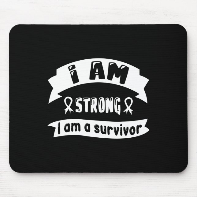 Bauchspeicheldrüsenkrebs Ich bin stark, ich bin ei Mousepad (Vorne)