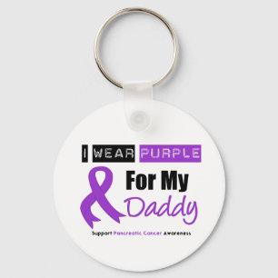 Bauchspeicheldrüsenkrebs Ich trage Lila Ribbon Dad Schlüsselanhänger