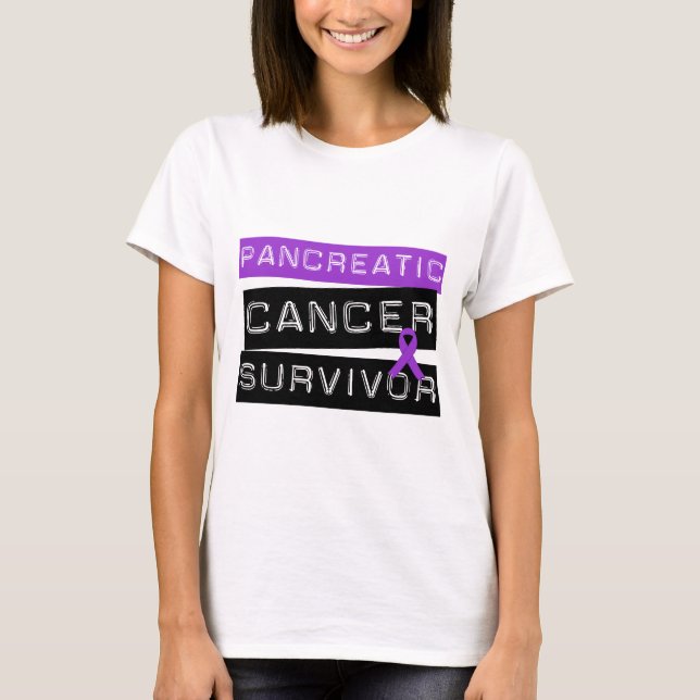 Bauchspeicheldrüsenkrebs-Überlebender T-Shirt (Vorderseite)