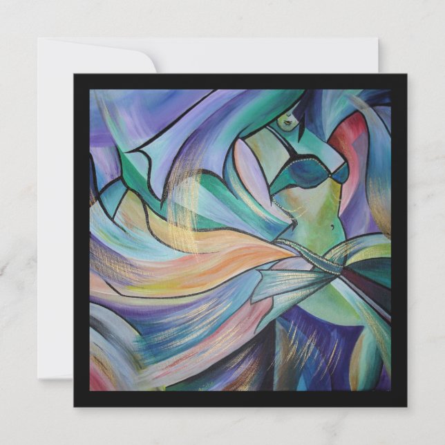 Bauchtänzer aus dem Nahen Osten mit Pastelschleier (Vorderseite)