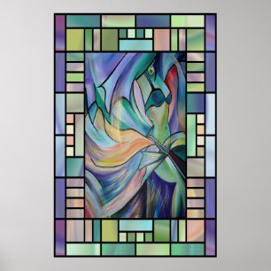 Bauchtänzer aus dem Nahen Osten mit Pastelschleier Poster