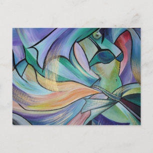 Bauchtänzer aus dem Nahen Osten mit Pastelschleier Postkarte