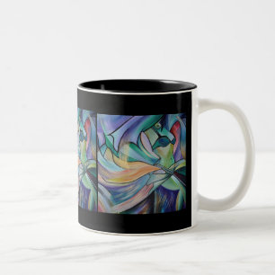 Bauchtänzer aus dem Nahen Osten mit Pastelschleier Zweifarbige Tasse
