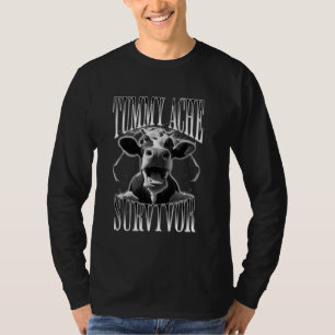Bauchweh-Überlebender Lustiger Kuh-Meme-Moo-Bauern T-Shirt
