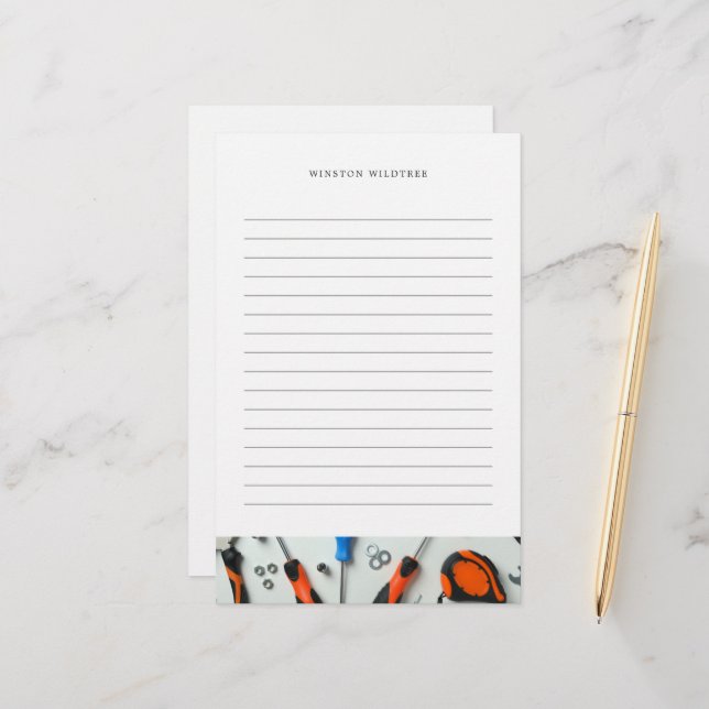 Baucluster | Liniert Briefpapier (Vorderseite/Rückseite Beispiel)