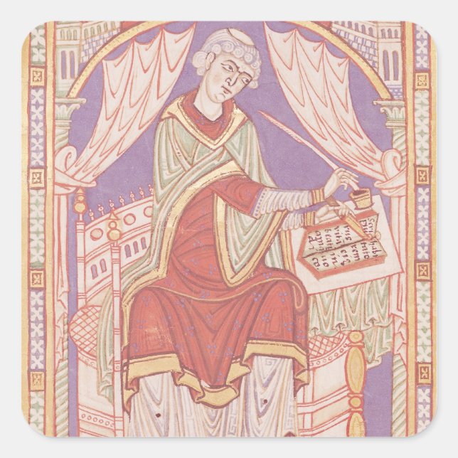 Baudemond Writing Quadratischer Aufkleber (Vorderseite)