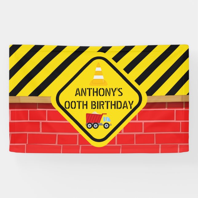 Baudenkmal Geburtstagspartei personalisiert Banner (Horizontal)