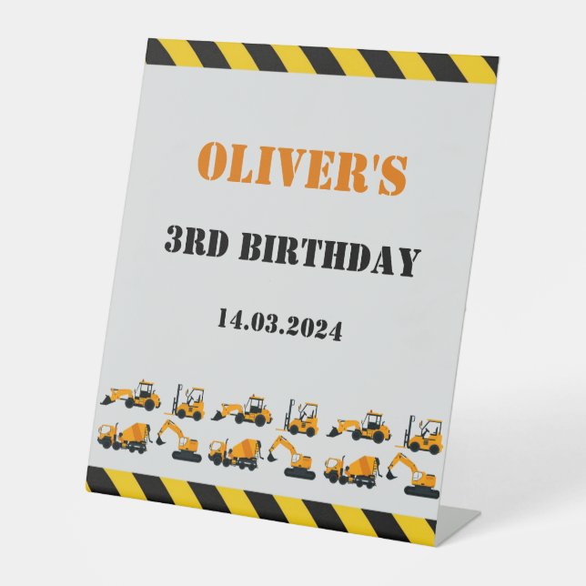 BauDiggers Geburtstagsparty Sockelschild (Vorderseite)