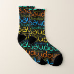 Baudouin Socken<br><div class="desc">Baudouin. Zeigen und tragen Sie diesen beliebten schönen männlichen Vornamen, der als bunte Wortwolke aus horizontaler und vertikaler, kursiver Handschrift in verschiedenen Größen und bezaubernden frischen Farben entworfen wurde. Tragen Sie Ihren positiven französischen Namen oder zeigen Sie der Welt, wen Sie Liebe oder Verehrung. Mit diesem Soft-Text-Kunstwerk zu vereinen ist...</div>